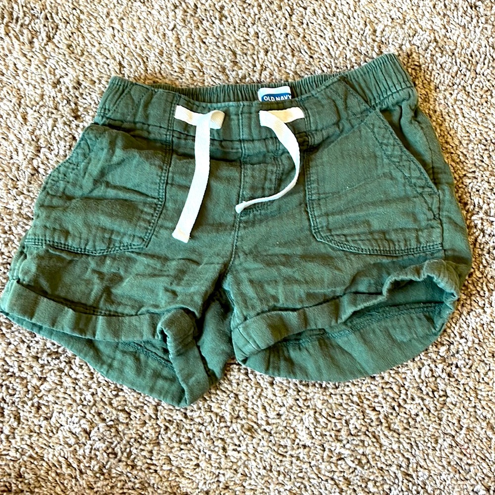 Army Green Linen Shorts Girls Size 8